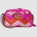Luxury Gucci GG Marmont small matelasse shoulder bag 447632 Fuchsia&red&pink HV01528kp43