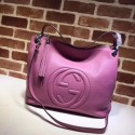 Luxury Gucci Soho Medium Tote Bag Calfskin Leather 408825 rose HV04010Px24