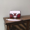 Luxury louis vuitton original Leather TWIST DENIM M54709 Pink and red HV01703Lv15
