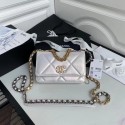 Luxury Replica Chanel 19 Iridescent Calfskin Chain Wallet AP0957 white HV03389vv50