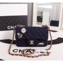 Luxury Replica Chanel Mini Flap Bag A1116 Navy Blue HV09594vv50