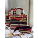 MEDIUM LADY D-LITE BAG Multicolor D-Stripes Embroidery M0565O HV08846TL77