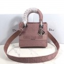 MINI LADY DIOR TOTE BAG IN EMBROIDERED CANVAS C4532 pink HV02733MB38