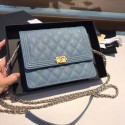 New Boy chanel clutch with chain A84433 blue HV06781Uf80