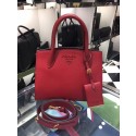 Prada Bibliotheque Handbag in Calf Leather 1BA156 red HV03244Sy67