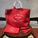 Prada fabric handbag 1BG161 red HV01644KX86