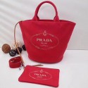 Prada fabric handbag 1BG163 red HV06415NP24