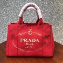 Prada Fabric Printed Tote 1BG439 red HV04689Mn81