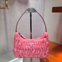 Prada Nylon and Saffiano leather mini bag 1NE204 pink HV10190DV39