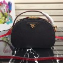 Prada Odette Saffiano leather bag 1BH123 black&red HV07588yC28