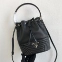 Prada Original Calfskin Leather Bucket Bag 1BH038 Black HV01303UW57