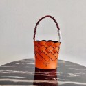 Prada Original Leather Woven Pattern Bucket Bag 1BG049 orange HV04874nU55
