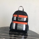 Prada Printed technical fabric backpack 2VZ025 black&orange HV03699Kd37