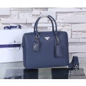 Prada Saffiano Calf Leather Briefcase P003 Royal Blue HV00741jo45