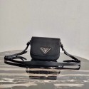 Prada Saffiano leather mini shoulder bag 2BD249 black HV02237vX95