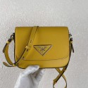 Prada Saffiano leather mini shoulder bag 2BD249 yellow HV00315De45