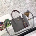 prada small saffiano lux tote original leather bag bn2754 gray&burgundy HV10629hc46