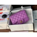 Replica AAA Chanel MINI Flap Bag Original Sheepskin Leather 1115 purple HV00059of41