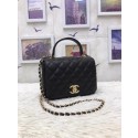 Replica AAA Chanel Original Lambskin Flap Bag with Top Handle A57069 black HV11739of41