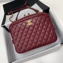 Replica AAA Chanel vanity case Calfskin & Gold-Tone Metal A57906 Burgundy HV08089of41