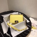 Replica Boy Chanel Flap Shoulder Bag Original Leather Yellow A67085 Gold HV04345KG80
