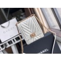 Replica Boy chanel handbag Grained Calfskin & Gold-Tone Metal VS0130 white HV02163Ye83