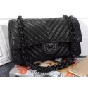 Replica Chanel 2.55 Series Flap Bag Black Cannage Pattern Chevron Leather A1112V Black HV04633UD97