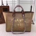 Replica Chanel Canvas Tote Shopping Bag 8046 apricot HV04975cK54