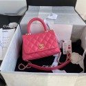 Replica Chanel coco mini flap bag with top handle AS2215 rose HV01649VA65