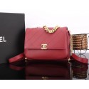 Replica Chanel flap bag Calfskin & Gold-Tone Metal A57553 red HV11186XB19