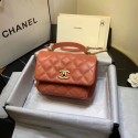 Replica Chanel flap bag Grained Calfskin & Gold-Tone Metal AS1155 orange HV01371it96