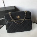 Replica Chanel flap bag Grained Calfskin & Gold-Tone Metal AS1199 black HV04780Sf59