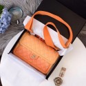 Replica Chanel flap bag Grained Calfskin Resin & Gold-Tone Metal AS0062 orange HV01175Sf59