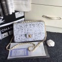 Replica Chanel flap bag Sequins & Gold-Tone Metal AS0160 white HV07346BB13