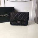 Replica Chanel Flap Bag Shearling Lambskin & silver-Tone Metal 3458 black HV11162ij65