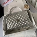 Replica Chanel Flap Bag with Top Handle A92991 silver HV02885KG80