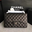 Replica Chanel Flap Original Lambskin Leather Shoulder Bag CF1113 black silver chain HV02817TN94