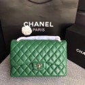 Replica Chanel Flap Original Lambskin Leather Shoulder Bag CF1113 green silver chain HV01319rH96
