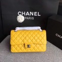 Replica Chanel Flap Original sheepskin Leather Shoulder Bag CF1112 yellow silver chain HV05155hD86