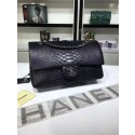 Replica Chanel Flap Original snakeskin Leather Shoulder Bag CF1112 black silver chain HV02928Jw87