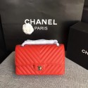 Replica Chanel Flap Shoulder Bags red Leather CF 1112V silver chain HV02852ui32