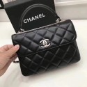 Replica Chanel Flap Tote Bag Original Lambskin Leather 2371 black HV10605sA83
