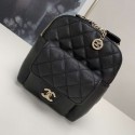 Replica Chanel Grained Calfskin & Gold-Tone Metal backpack AS0003 black HV03980KG80