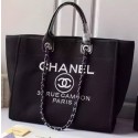 Replica Chanel Large Canvas Tote Shopping Bag A5002 Black HV10277Hd81