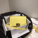 Replica Chanel Le Boy Flap Shoulder Bag Original Leather Yellow V67086 Gold HV07029aG44