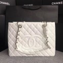 Replica Chanel LE BOY GRAND SHOPPING TOTE BAG GST A50995 white Silver chain HV05711XB19