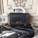 Replica Chanel LE BOY Mini Tote Bag 91881 sheepskin black HV05449SV68