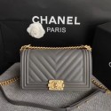 Replica Chanel LE BOY Shoulder Bag Original Sheepskin Leather 67086V grey Gold Buckle HV01713UD97