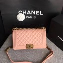 Replica Chanel LE BOY Shoulder Bag Sheepskin Leather A67086 pink Gold chain HV03670sA83
