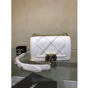 Replica Chanel Leboy Original Calfskin leather Shoulder Bag K67085 white & Gold-Tone Metal HV11934iu55